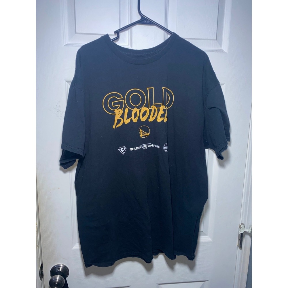 Golden State Warriors T-Shirt Gold Blooded 2022 NBA Finals Black XL Excellent